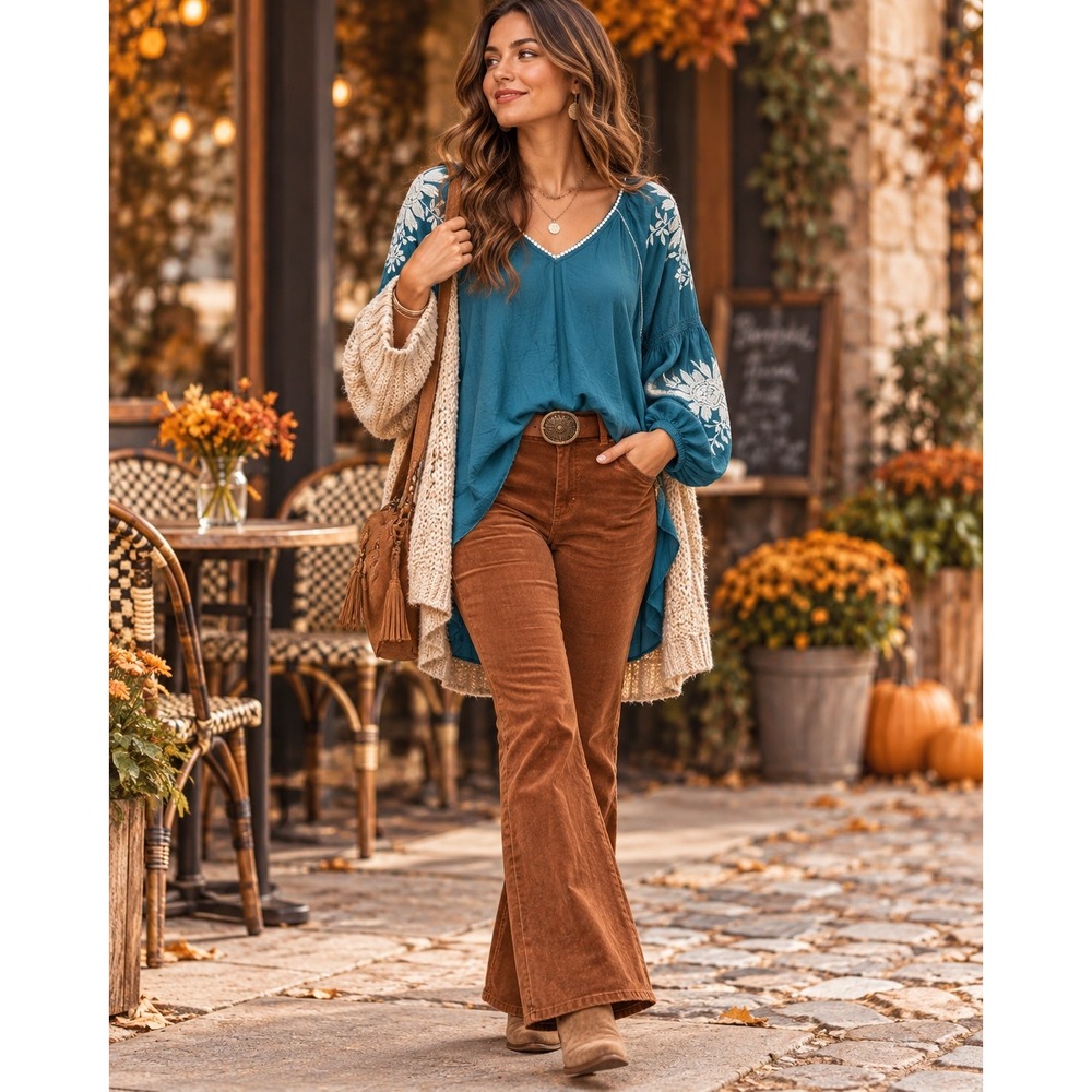 Sundance Naomi Isles Blouse Women Small Teal Embroidered Modal Boho Tunic